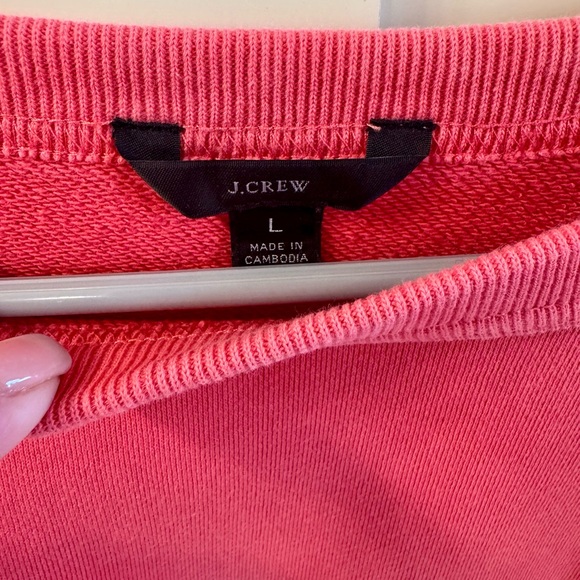 J. Crew Vibrant Red/Pink Sweatshirt with Orange 58 - Picture 2 of 5
